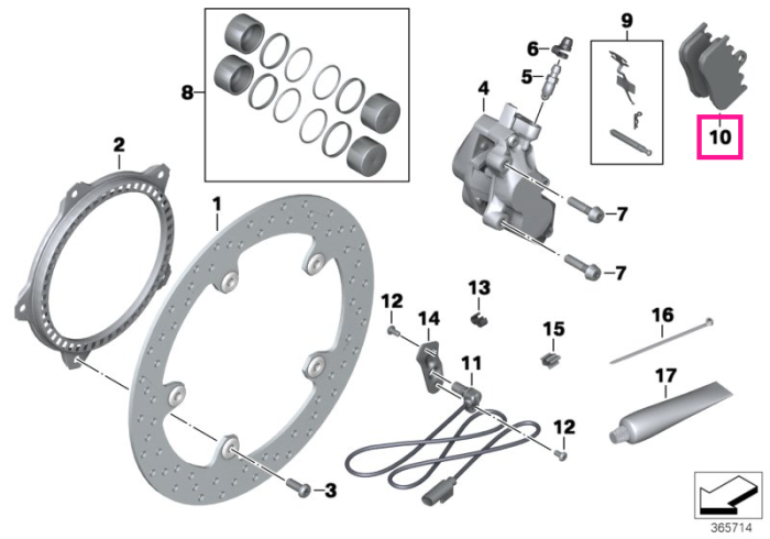 Set placute de frana, roata fata, metal sinterizat - BMW Motorrad K25 (HP), K25 (R 1200 GS), K25 (R 1200 GS Adventure), K26 (R 900 RT, R 1200 RT), K27 (R 1200 R), K28 (R 1200 ST), K29 (R 1200S, HP2 Sport), K40 (K 1200 S, K 1300 S), K44 (K 1200 GT, K 1300)