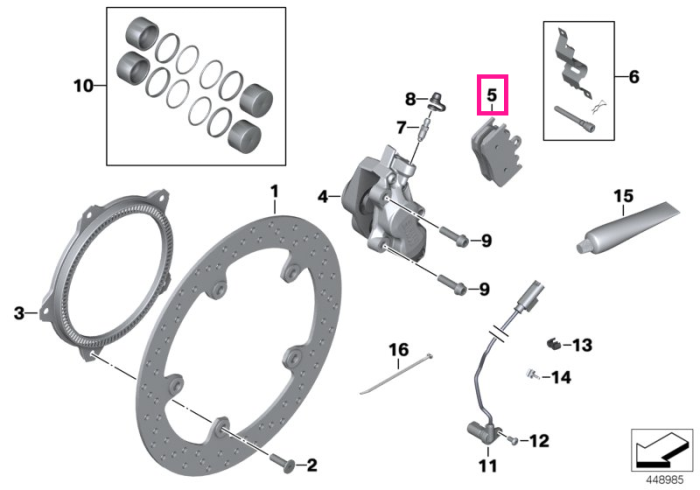 Set placute frana roata fata, cu senzor uzura integrat - BMW Motorrad K44 (K 1200 GT, K 1300 GT)