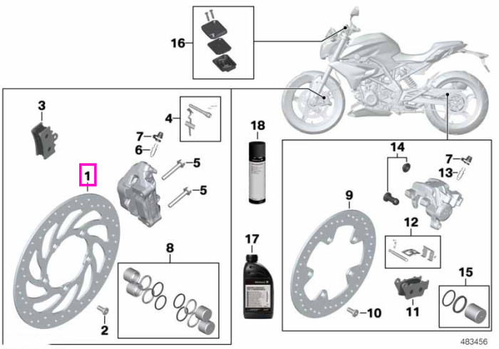 Disc frana fata - BMW Motorrad K01 (G 310 RR), K02 (G 310 GS), K03 (G 310 R) - tip motor A82
