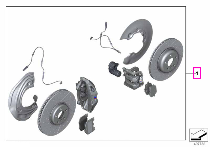 Kit retrofit frane sport 20'', BMW M Performance, Rosu - BMW Seria 5 G60 G61, Seria 7 G70, X3 G45