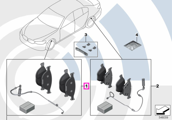 Set placute frana cu senzor uzura, punte fata, Kit Value Parts - BMW Seria 3 G20 G21, Seria 4 G22 G23 G26, i4 G26