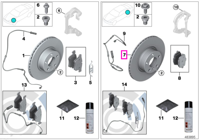 Disc frana ventilat, punte spate, usor, 345x24mm - BMW Seria 5 F07 F10 F11, Seria 6 F06 F12 F13, Seria 7 F01 F02