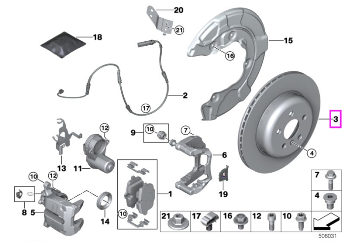 Disc frana ventilat, punte spate, stanga - BMW Seria 2 G87M2, Seria 3 G80M3 G81M3, Seria 4 G82M4 G83M4	
