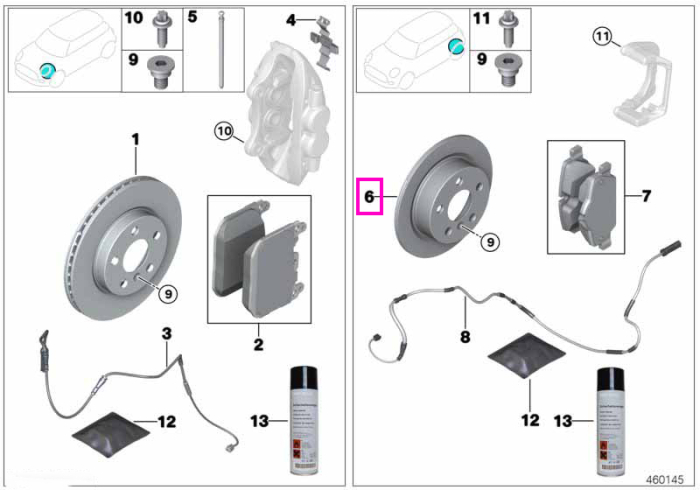 Disc frana ventilat, perforat, punte spate, dreapta, Ø380mm - BMW X5 M F95, X6 M F96	