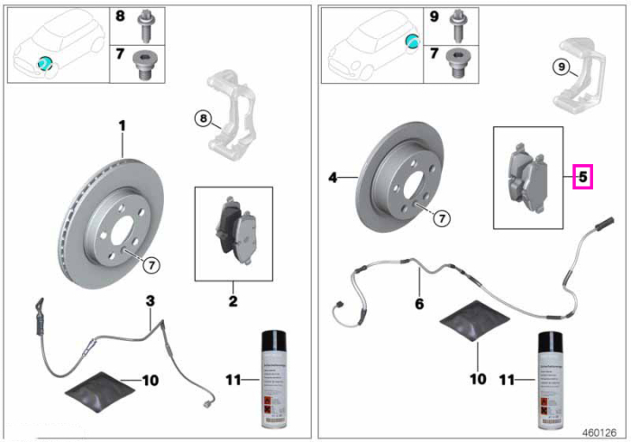 Set placute frana fara azbest, punte fata - BMW Seria 1 F70, Seria 2 F74 F78 U06, X1 U11 U12, X2 U10 - Mini Aceman J05, Cooper J01, Countryman U25