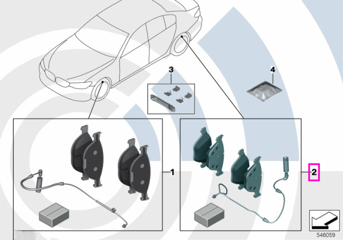 Set placute frana si senzor uzura placute frana, punte spate, Kit Value Parts - BMW X4 G02