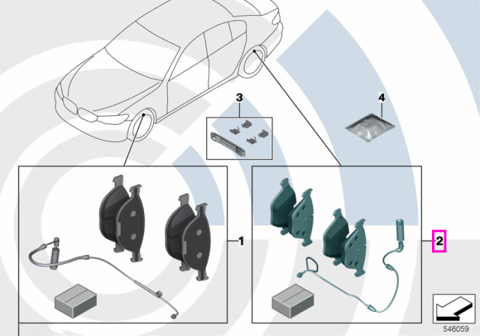 Set placute frana si senzor uzura placute, punte spate, Value Parts - BMW X4 G02 - pana la 31.07.2020