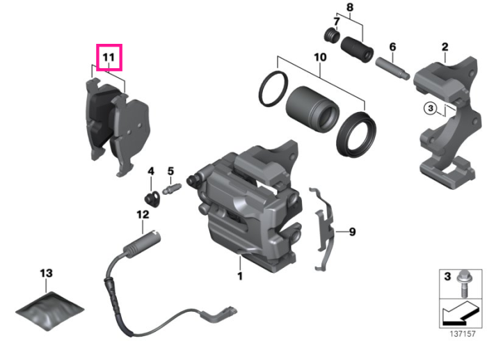 Set placute frana fara azbest, punte spate, M Performance - BMW Seria 1 E82 M Coupe