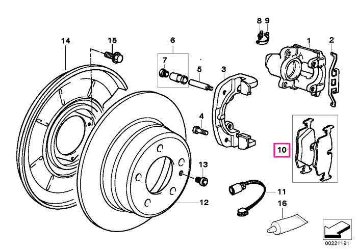 Set placute frana, punte spate, fara azbest - BMW Seria 7 E38