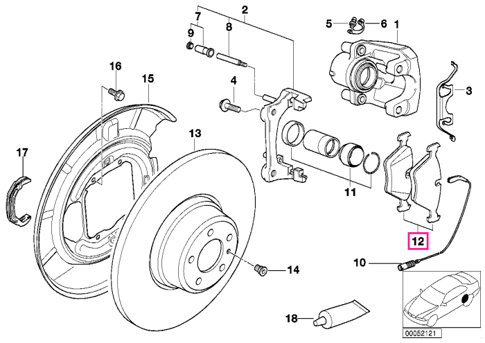 Set placute frana, punte spate, fara azbest - BMW Seria 5 E39