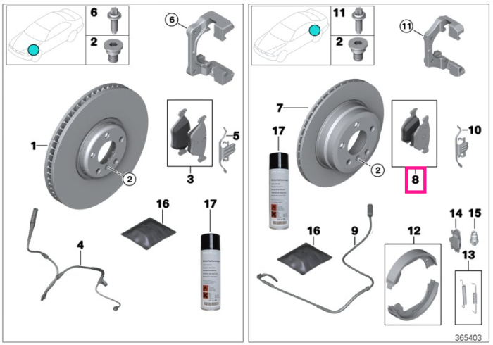 Set placute frana, punte spate, fara azbest - BMW Seria 7 E65 E66