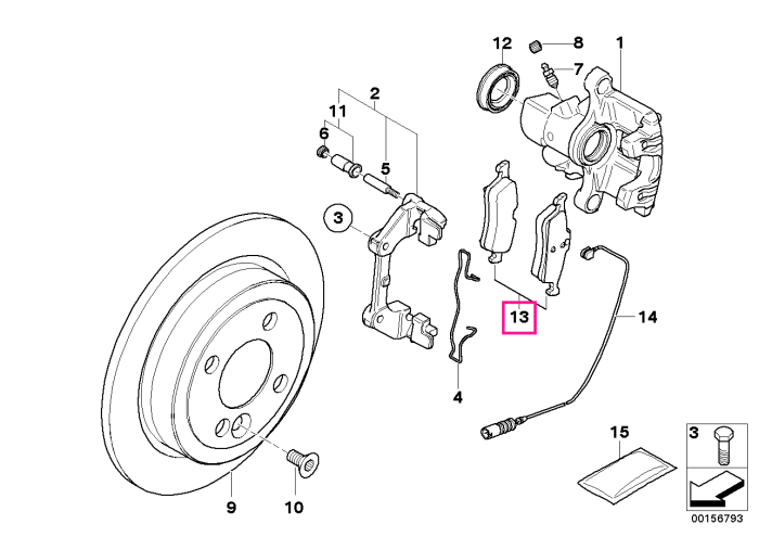 Set placute frana, punte spate, fara azbest - Mini Cabrio R52, R50, R53