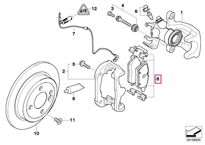 Set placute frana, punte spate, fara azbest - Mini Cabrio R57, Clubman R55, Coupe R58, Roadster R59, R56