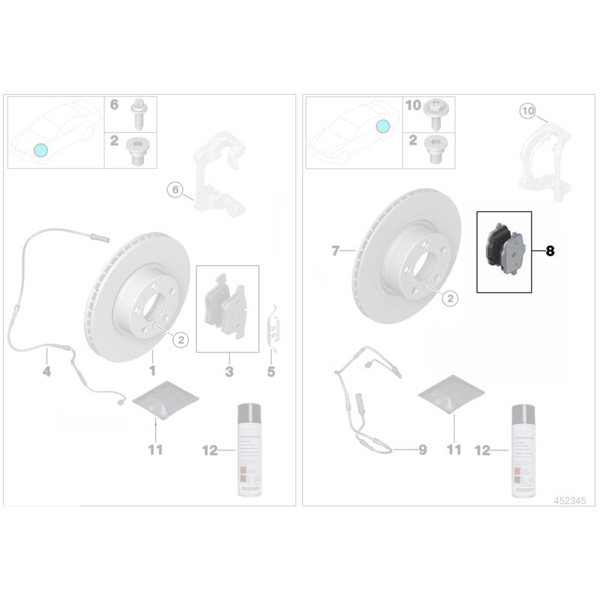 Set placute frana spate fara azbest - BMW Z4 E89