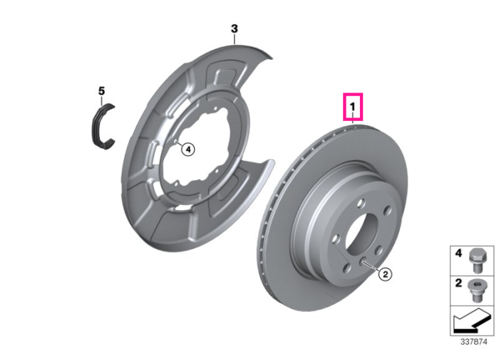 Brake disc, ventilated 345X24 - BMW