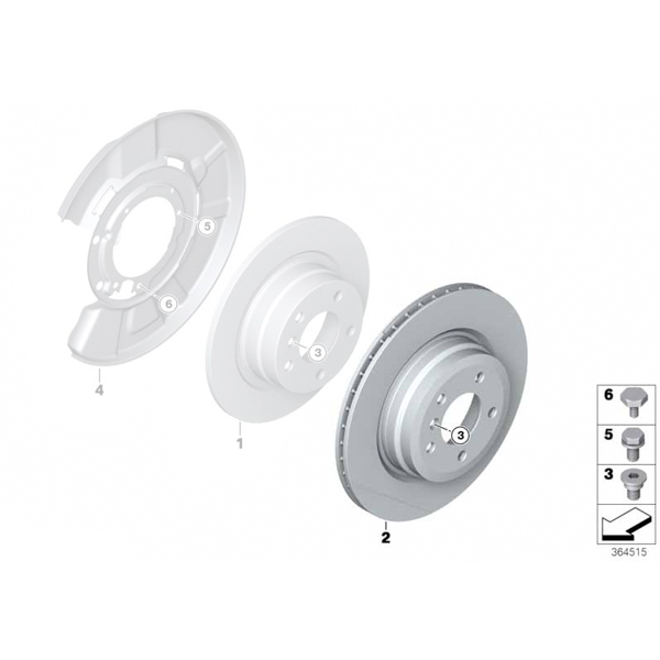 Brake disc, ventilated 336X22 - BMW