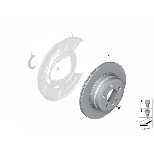 Disc frana ventilat, punte spate, stanga sau dreapta, Ø320mm - BMW X5 E70 F15, X6 E71 F16