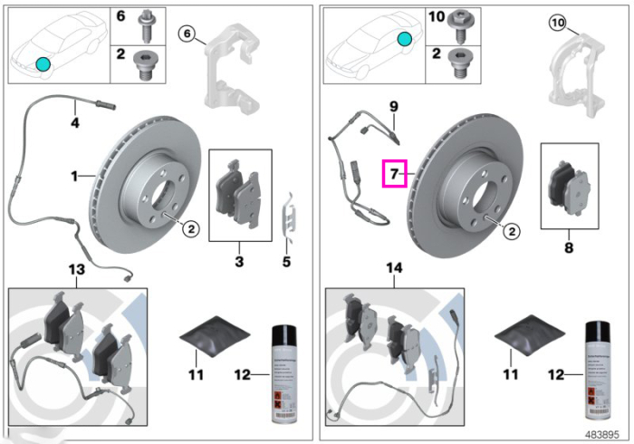 Disc frana ventilat, usor (lightweight), 330x20mm, punte spate - BMW Seria 5 F10 F11 F18