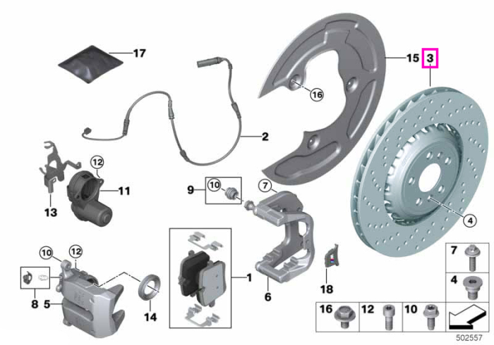 Disc frână ventilat perforat stânga 380X28 - BMW
