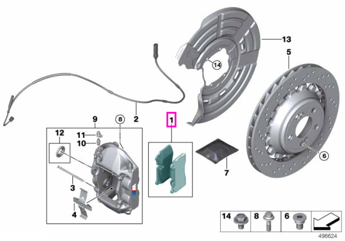  Set placute frana fara azbest, punte spate - BMW Seria 2 F87 M2
