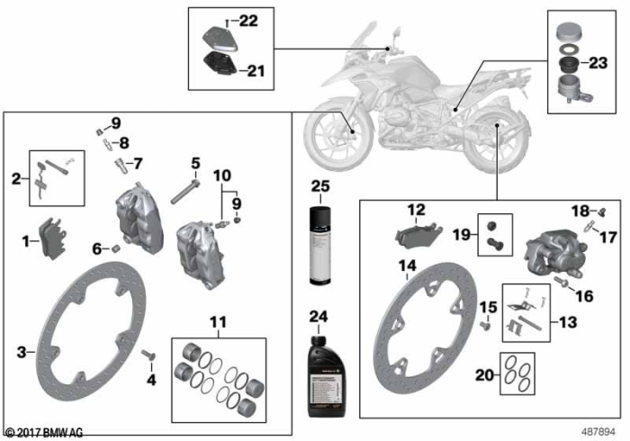 Surub de aerisire frana spate - BMW Motorrad K34 (R 18, R 18 Classic), K35 (R 18 B, R 18 Transcontinental), K50 (R 1200 GS, R 1250 GS), K51 (R 1200 GS Adv., R 1250 GS Adv.), K52 (R 1200 RT, R 1250 RT), K53 (R 1200 R, R 1250 R), K54 (R 1200 RS, R 1250 RS)