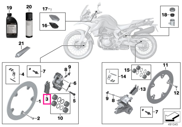 Set placute frana fata - BMW Motorrad K80 (F 750 GS, F 800 GS), K81 (F 850 GS, F 900 GS), K82 (F 850 GS Adv., F 900 GS Adv.), KR2 (R 12 G/S)