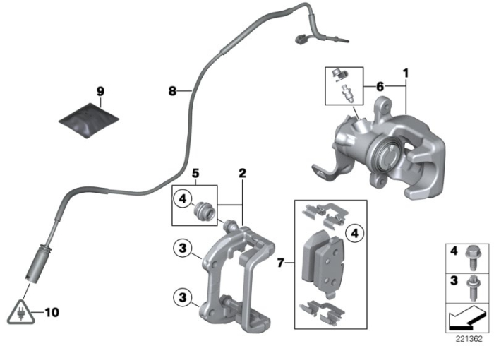 Senzor uzura placute frana spate - Mini R60 R61