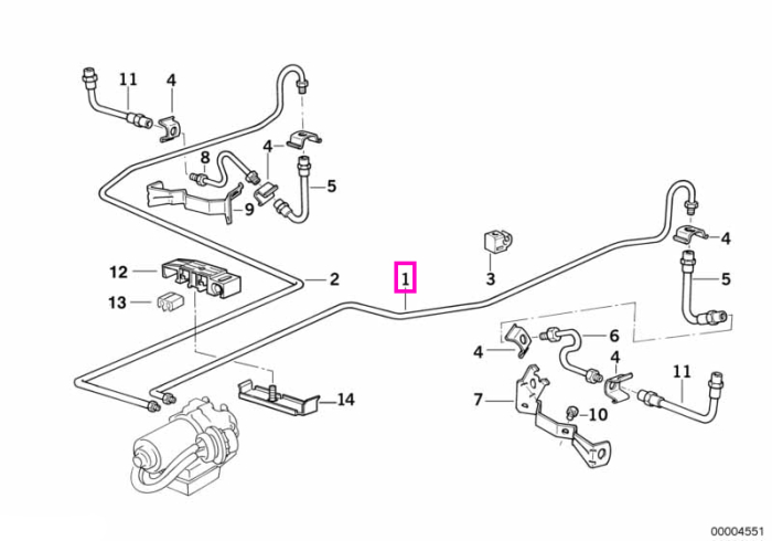 Conducta rigida frana, racorduri M10/M10, lungime 3120 mm - BMW 1500, 1502, 2500, 2.5CS, Seria 3 E21 E30 E36, Seria 5 E12 E34, 700, Seria 7 E32, Z1 E30