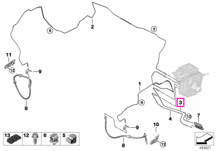 Conducta frana, punte spate (M10/M12) - BMW X5 G05 M F95, X6 G06 M F96, X7 G07, XM G09