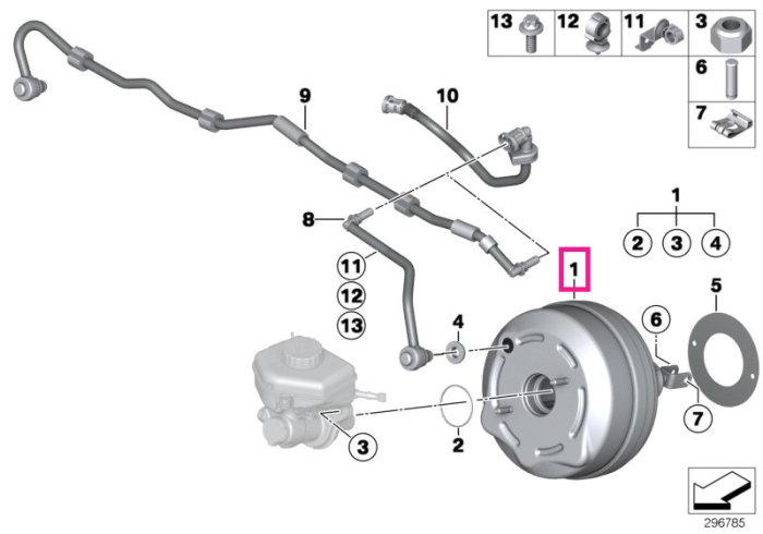 Modul servofrana - BMW Seria 1 F20 F21, Seria 2 F22 F23, Seria 3 F30 F31 F34, Seria 4 F32 F33 F36