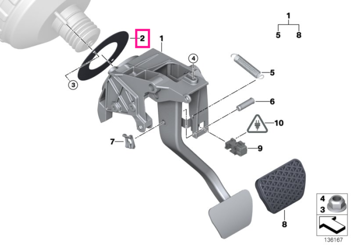 Garnitura servofrana - BMW Seria 1 E81 E82 E87 E88 F20 F21 F40 F52, Seria 2 F22 F23 F44 F45 F46 F87 M2, Seria 3 E90 E91 E92 E93 F30 F31 F34 F35 F80 M3, Seria 4 F32 F33 F36 F82 F83 M4, X1 E84 F48, X2 F39 - Mini Cabrio F57, Clubman F54, Countryman F60, F55