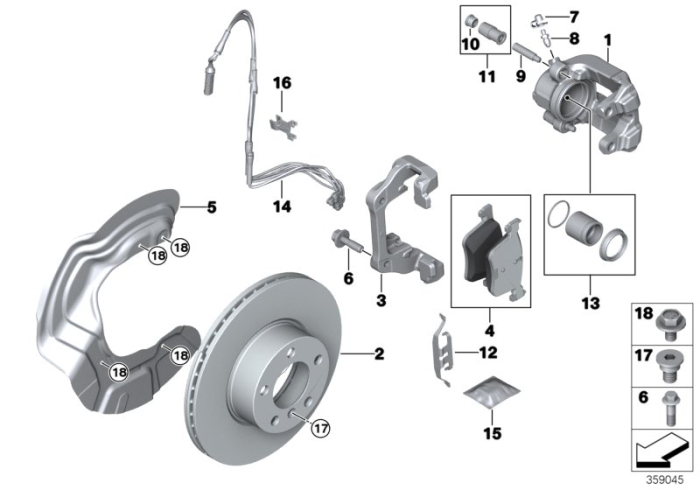 Senzor uzura placute frana, punte fata - BMW Seria 1 E81 E82 E87 E88, Seria 3 E90 E91 E92 E93