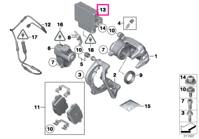 Unitate de control EMF - BMW Seria 5 F10 F11 F18, Seria 6 F06 F12 F13 X3 F25, X4 F26