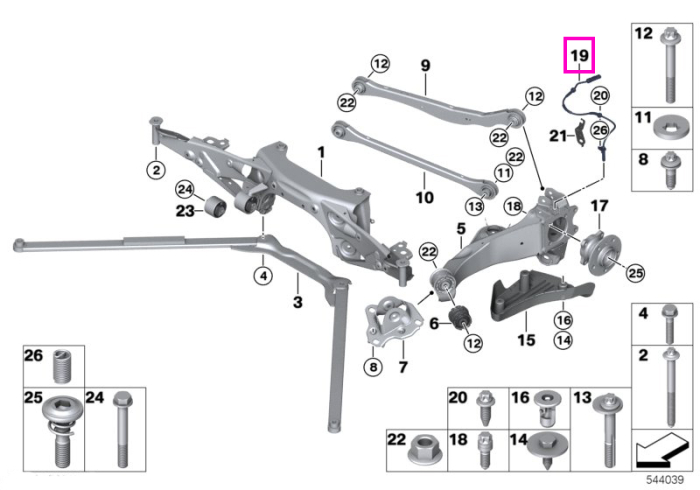 Senzor viteza roata spate, DSC - BMW Seria 1 F40 F52, Seria 2 F44 F45 F46, X1 F48 F49, X2 F39 - Mini Cabrio F57, Clubman F54, Countryman F60, F55, F56