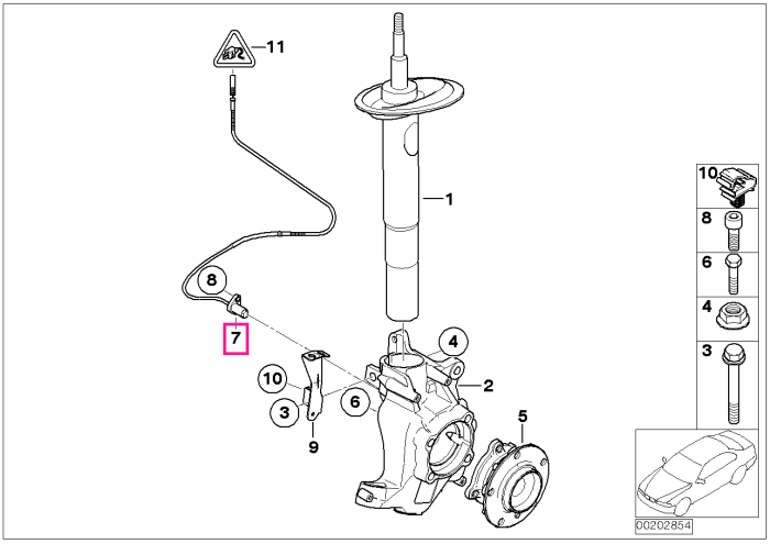 Senzor turatie roata fata - BMW Seria 7 E65 E66