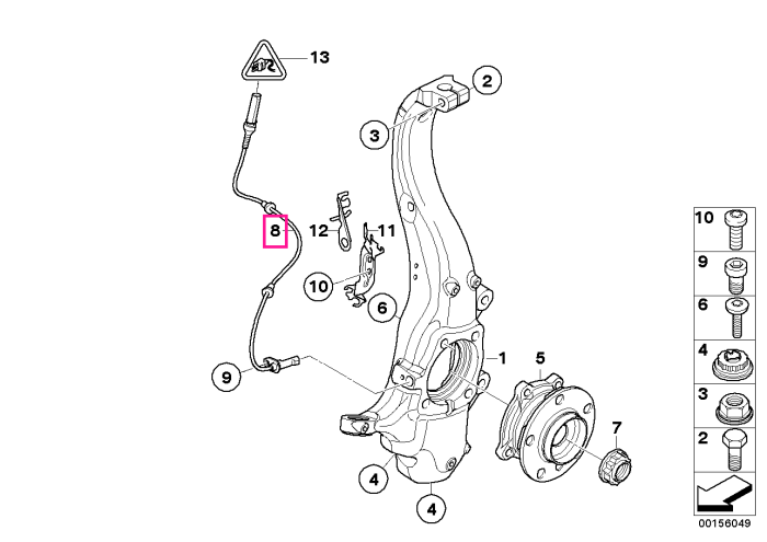 Senzor turatii roata, punte fata - BMW X5 E70 F15 F85 M, X6 E71 E72 F16 F86 M