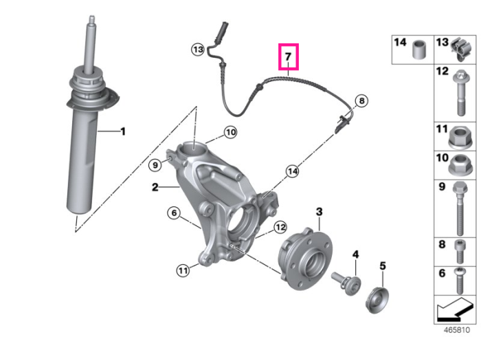 Senzor turatii roata, punte fata - BMW Seria 1 F52, Seria 2 F45 F46, X1 F48 F49, X2 F39 - Mini Clubman F54, Countryman F60