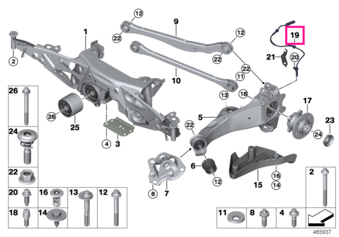 Senzor turatii roata, punte spate, DSC - BMW Seria 2 F45 F46, X1 F48 F49, X2 F39 - Mini Cabrio F57, Clubman F54, Countryman F60, F55, F56