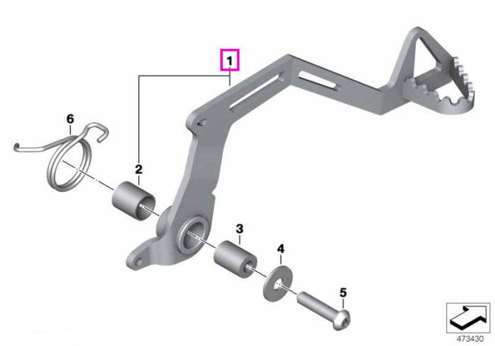 Pedala frana - BMW Motorrad K70 (F 700 GS), K72 (F 650 GS, F 800 GS)