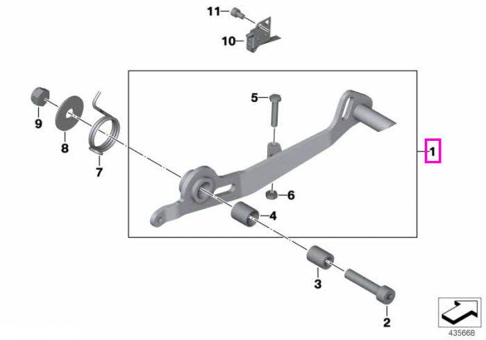 Pedala frana - BMW Motorrad K26 (R 900 RT, R 1200 RT) - tip motor 2 cilindri