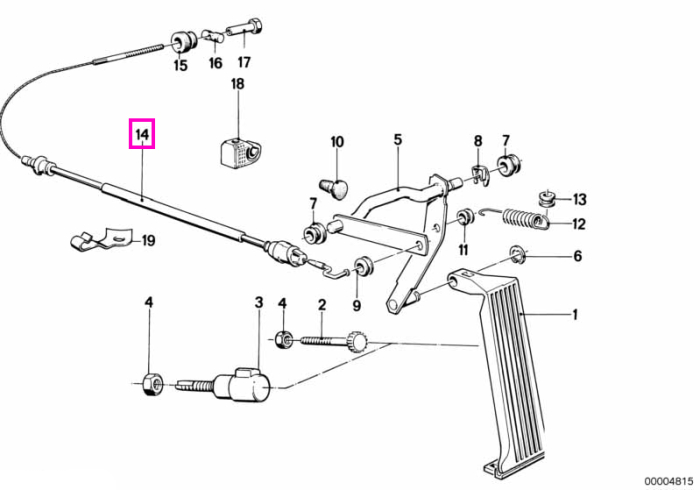 Cablu acceleratie - BMW Seria 5 E28 - tip motor M20