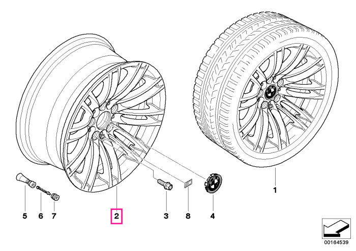 Janta aliaj usor - M Performance Double Spoke 219M - Argintiu (Reflex Silber) - 9,5Jx18 ET:23 - BMW Seria 3 E90 E92 E93 