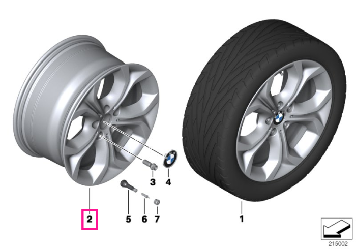 Janta aliaj usor - Y Spoke 335 - Argintiu (Silver) - 9Jx19 ET:48 - BMW X5 E70	
