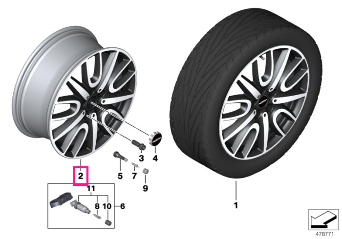 Janta aliaj usor - JCW Black Thrill Spoke 529 - Negru (Jet Black Sol. Paint) - 7,5Jx18 ET:51 - Mini Countryman F60
