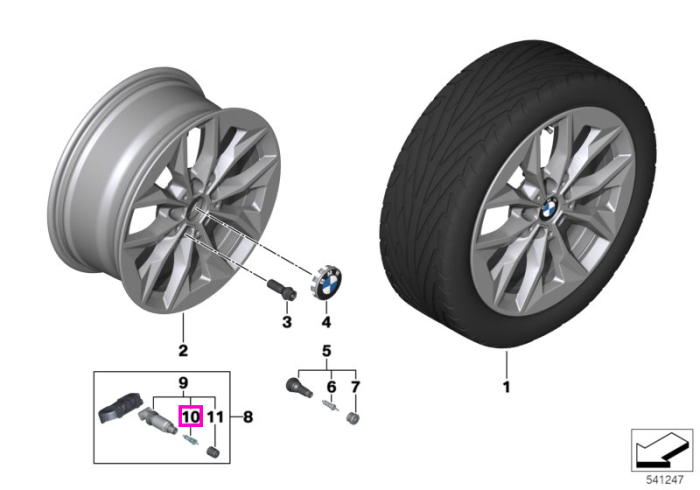 Ventil senzor presiune pneuri (RDCi) - BMW Seria 1, Seria 2, Seria 3, Seria 4, Seria 5, Seria 7, i3, i4, iX, Spectre, TMC, X1L, X1, X2, X3, X3L, X5, X5L, X6, X7, XM, Z4 - Mini Aceman, Cabrio, Cooper, Countryman, F65, F66