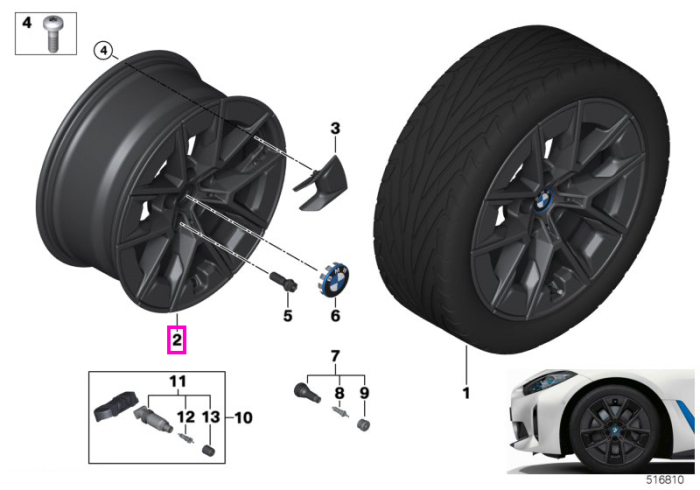 Janta din aliaj usor - BMW Aerodynamics 854 - Gri inchis (Gunmetal Grey) - 8,5Jx18 ET:36 - BMW Seria 4 G26, i4 G26