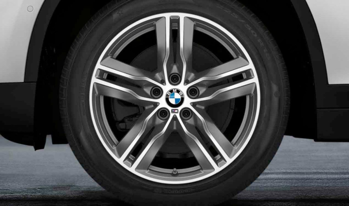 Janta aliaj usor - M Performance Double Spoke 570M - Bicolor Gri (FerricGrey/Bright Turned) - 7,5Jx18 ET:51 - BMW X1 F48, X2 F39	