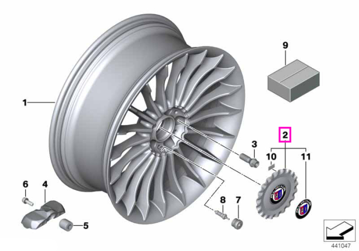 Capac central butuc roata, emblema ALPINA, argintiu - BMW Seria 6 F06, Seria 7 F01 F02