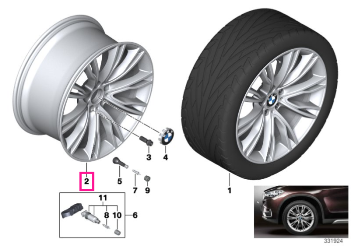 Janta din aliaj usor - Individual V-Spoke 551 - Bicolor Gri (Orbit Grey / Bright Polished) - 10Jx20 ET:40 - BMW X5 F15, X6 F16