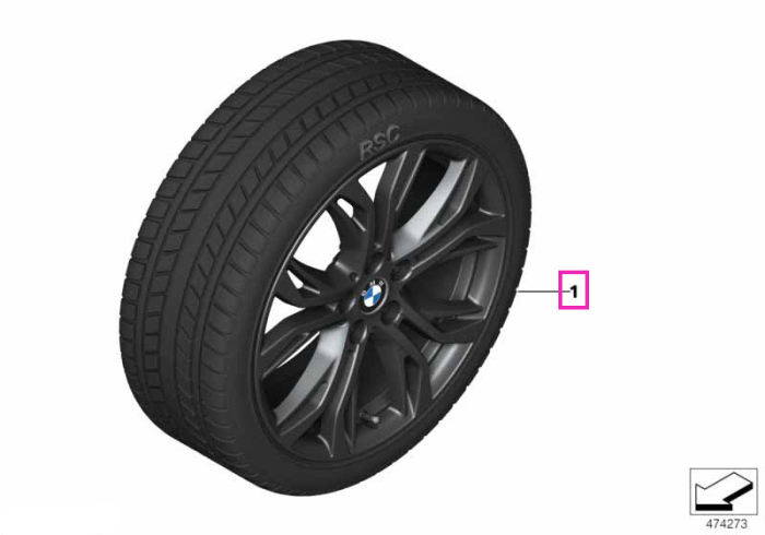 Roată completă de iarnă - Y-Spoke 566 cu anvelopa Pirelli Winter Sottozero 3 r-f - 225/50R18 95H - BMW X1/X2 F48/F39